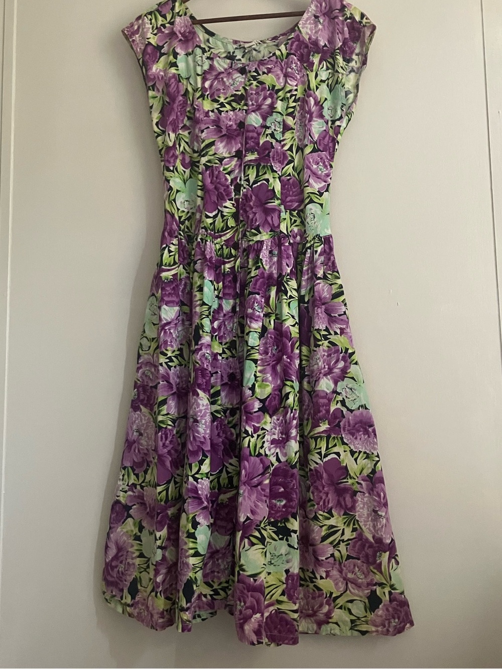 Vintage Floral Cotton Dress - Picture 3 of 4